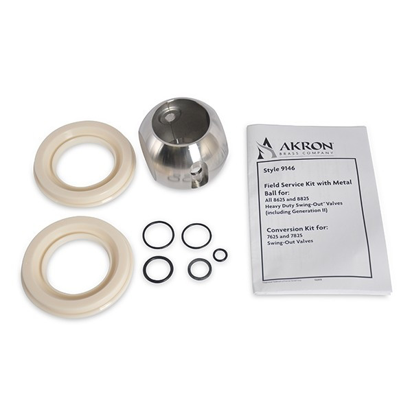 Akron Brass 2.5″ swing-out valve service kit with stainless steel ball and replacement parts