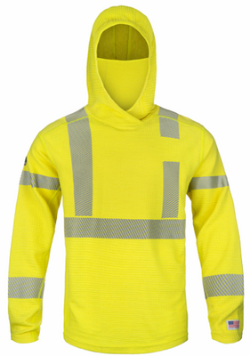 Lakeland High Performance FR Waffle Hoodie w/ Neck Gaiter hi vis yellow