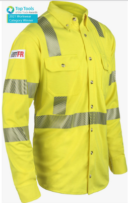 Lakeland High Performance Flame Resistant Knit High Visibility Button-Up Shirt