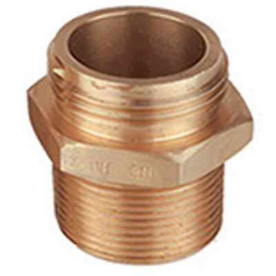 Red Head Brass Double Male Threaded Brass Hex Adapter
