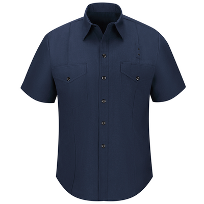 Workrite Men's Classic Short Sleeve Western Firefighter Shirt - Navy