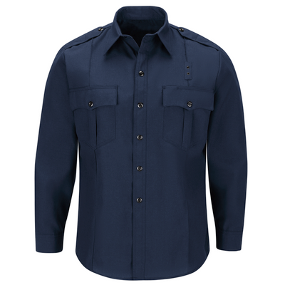 Workrite Men's Classic Long Sleeve Fire Officer Shirt - Navy