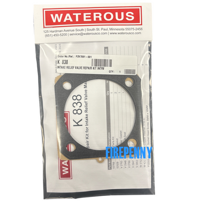 Waterous K838 Intake Relief Valve Repair Kit