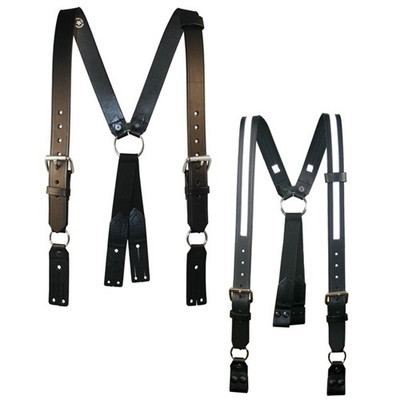 Boston Leather Firefighter Suspenders, Black