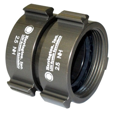 Harrington double female swivel rocker lug threaded adapter with laser-engraved markings