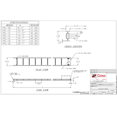 Alco-Lite Firefighter Aluminum Pumper Roof Ladder Specifications