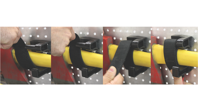 Zico SURE-GRIP tool mount securing small-diameter tool on fire apparatus