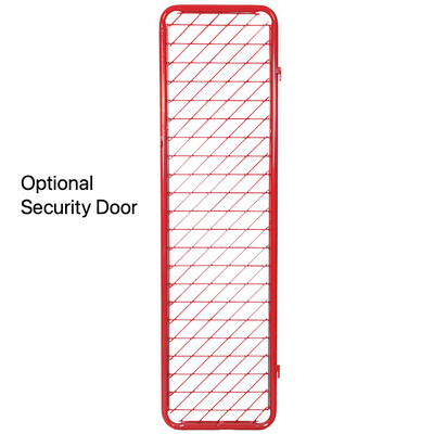 Durable Ready Rack red rack setup for firefighter gear storage, available at Firepenny. Red racking.