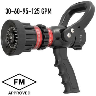 Fire Hose Nozzle 1-1/2" Selectable Gallonage Nozzle (30-60-95-125 GPM) Fire Hose Nozzle 1-1/2" Selectable Gallonage Nozzle (30-60-95-125 GPM)