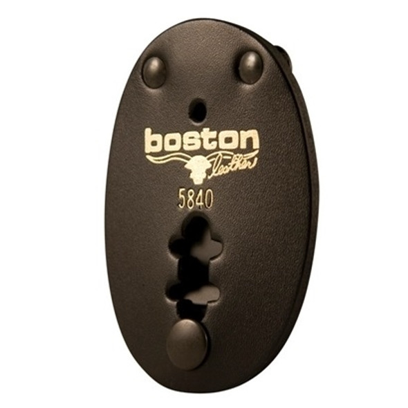 Boston Leather Oval Clip-On Badge Holder