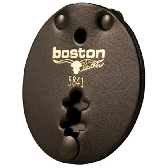 Boston Leather Round Clip-On Badge Holder