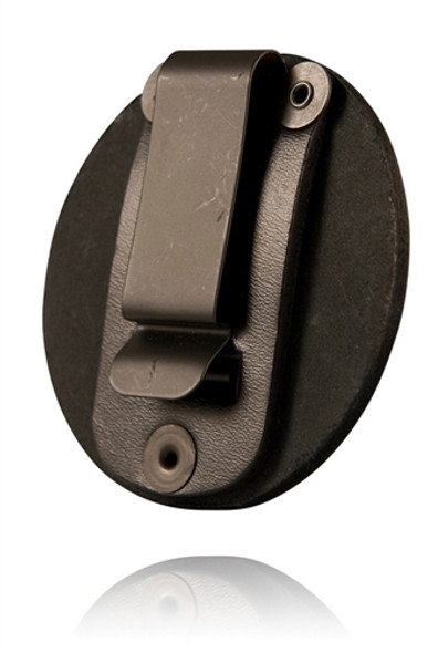 Boston Leather Round Clip-On Badge Holder