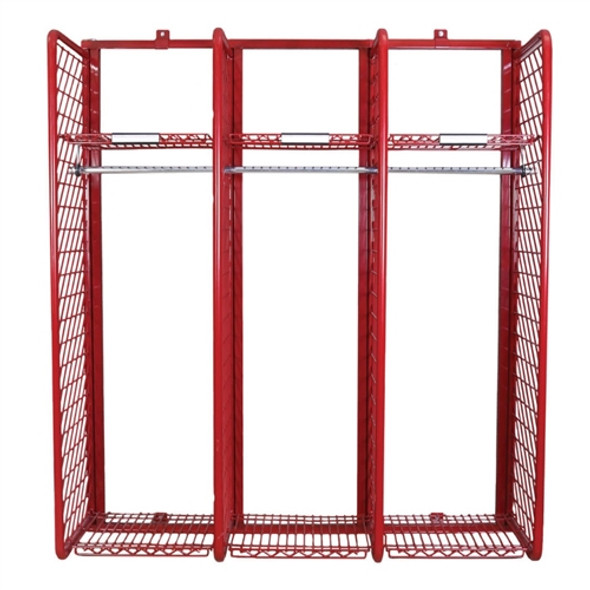 Ready Rack Wall Mounted Red Rack, 18" Compartments