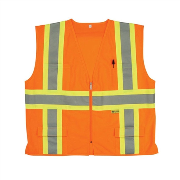 Safety Flag Class 2 Vest w/ Contrasting Stripes