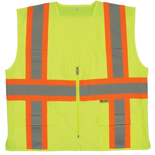 Safety Flag Class 2 Vest w/ Contrasting Stripes