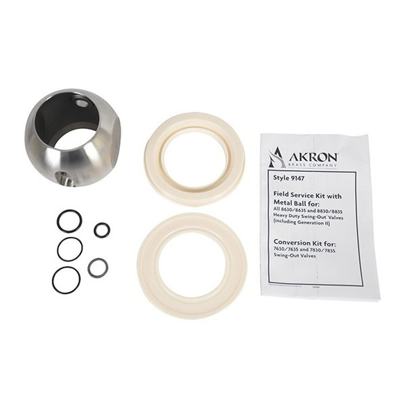 Akron Swing-Out Valve Field Service / Conversion Kit with Stainless Ball for 3" and 3.5"