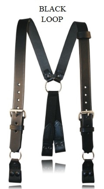 Boston Leather Firefighter Suspenders, Black