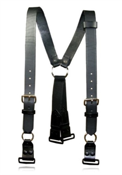 Boston Leather Firefighter Suspenders, Black