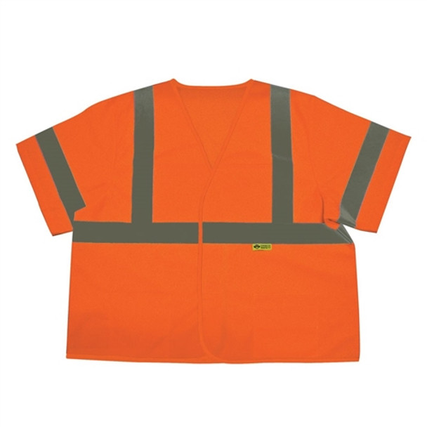 Safety Flag Class 3 Vest w/Silver Stripes