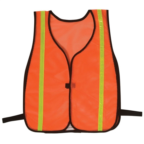 Safety Flag Economy Vest w/Reflective Lime Stripe