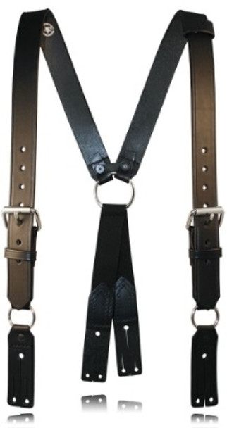 Boston Leather Firefighter Suspenders, Brown