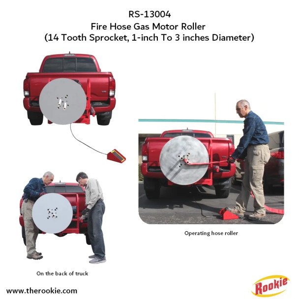 The Rookie Fire Hose Gas Motor Roller (1 to 3 inches diameter, 14 Teeth Sprocket)