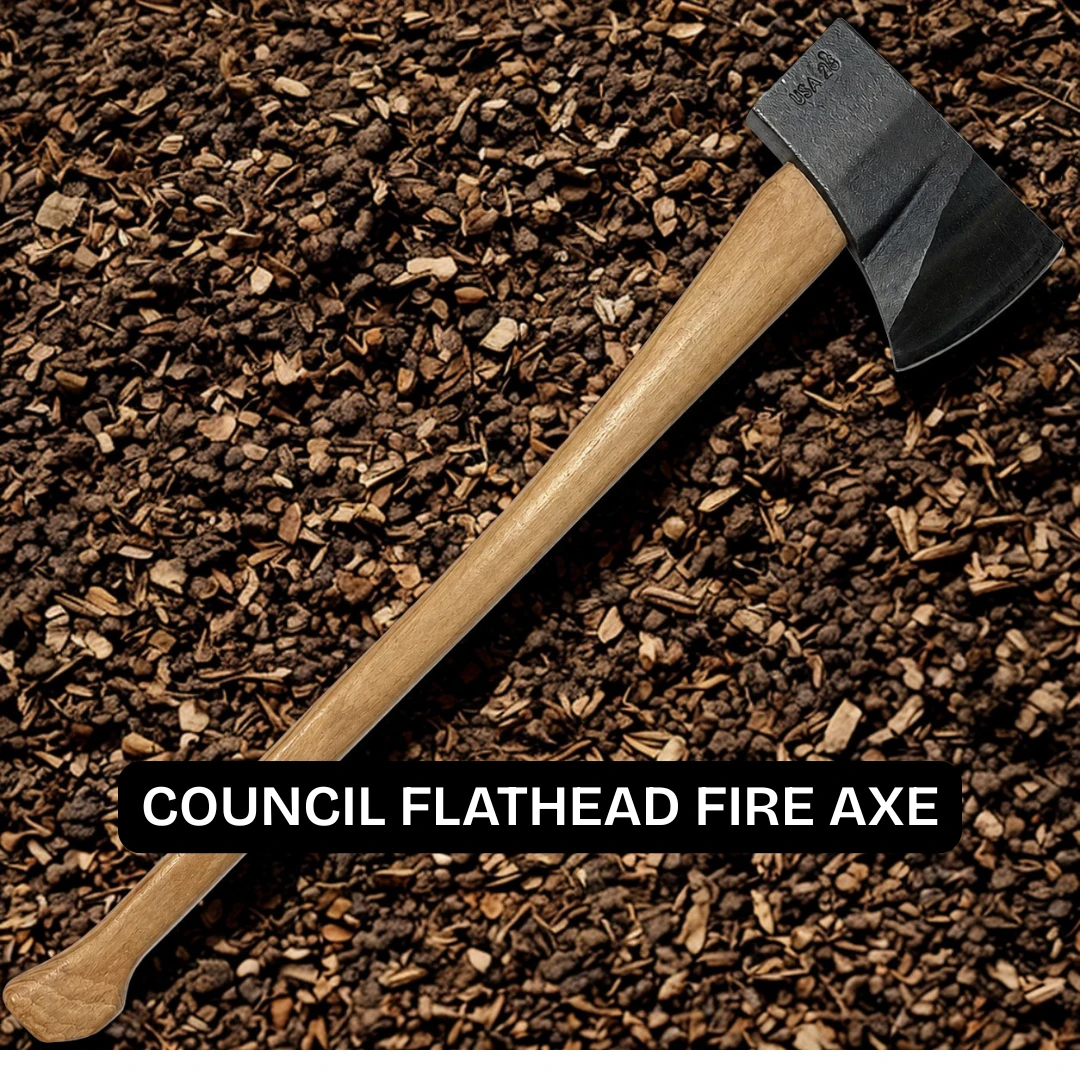 Council Tool FE6-32 Forcible Entry Flathead Fire Axe with Dual Grip Hickory Handle with Marrying Slot