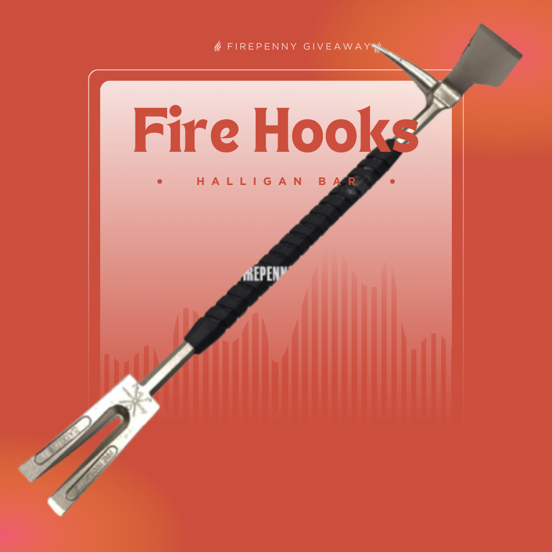 Fire Hooks Unlimited Halligan bar forcible entry tool shown in giveaway