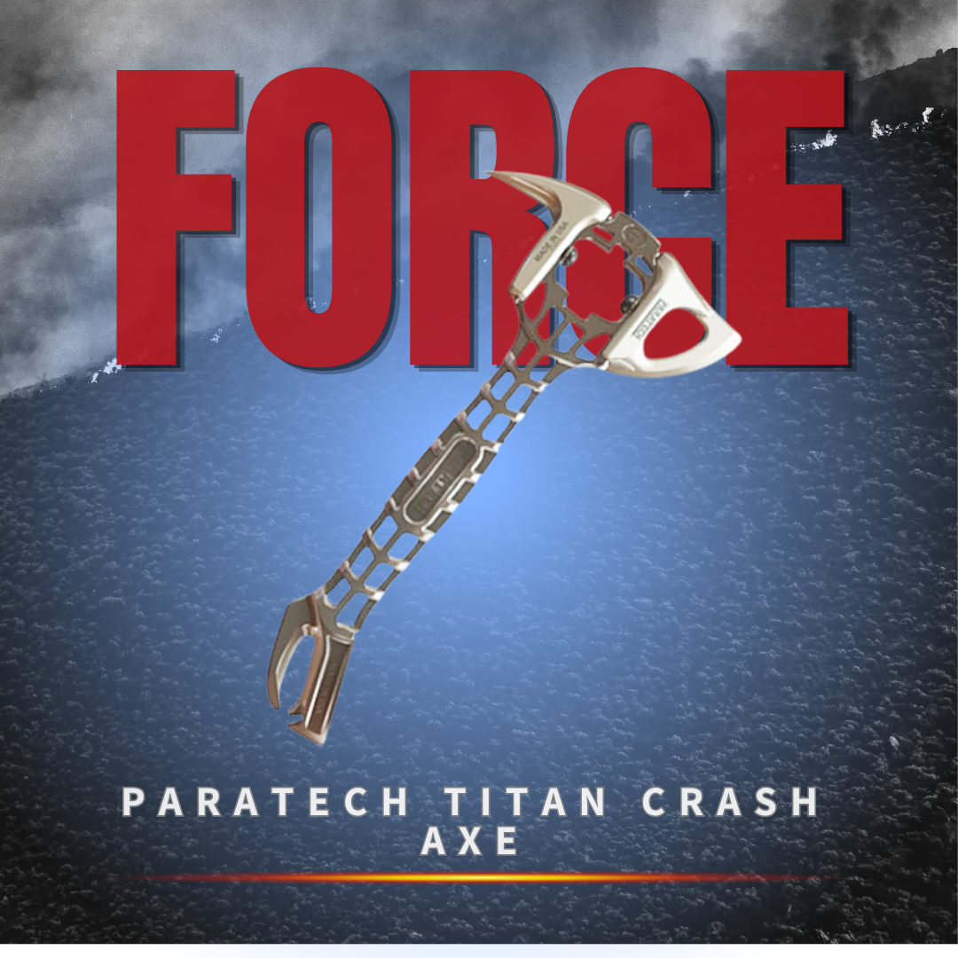 The Paratech TiTAN Crash Axe is designed to be an ergonomic, lightweight, wearable (using available holster) multi-purpose tool system that can be employed without preparation and used for forcible entry, extraction, and rescue.