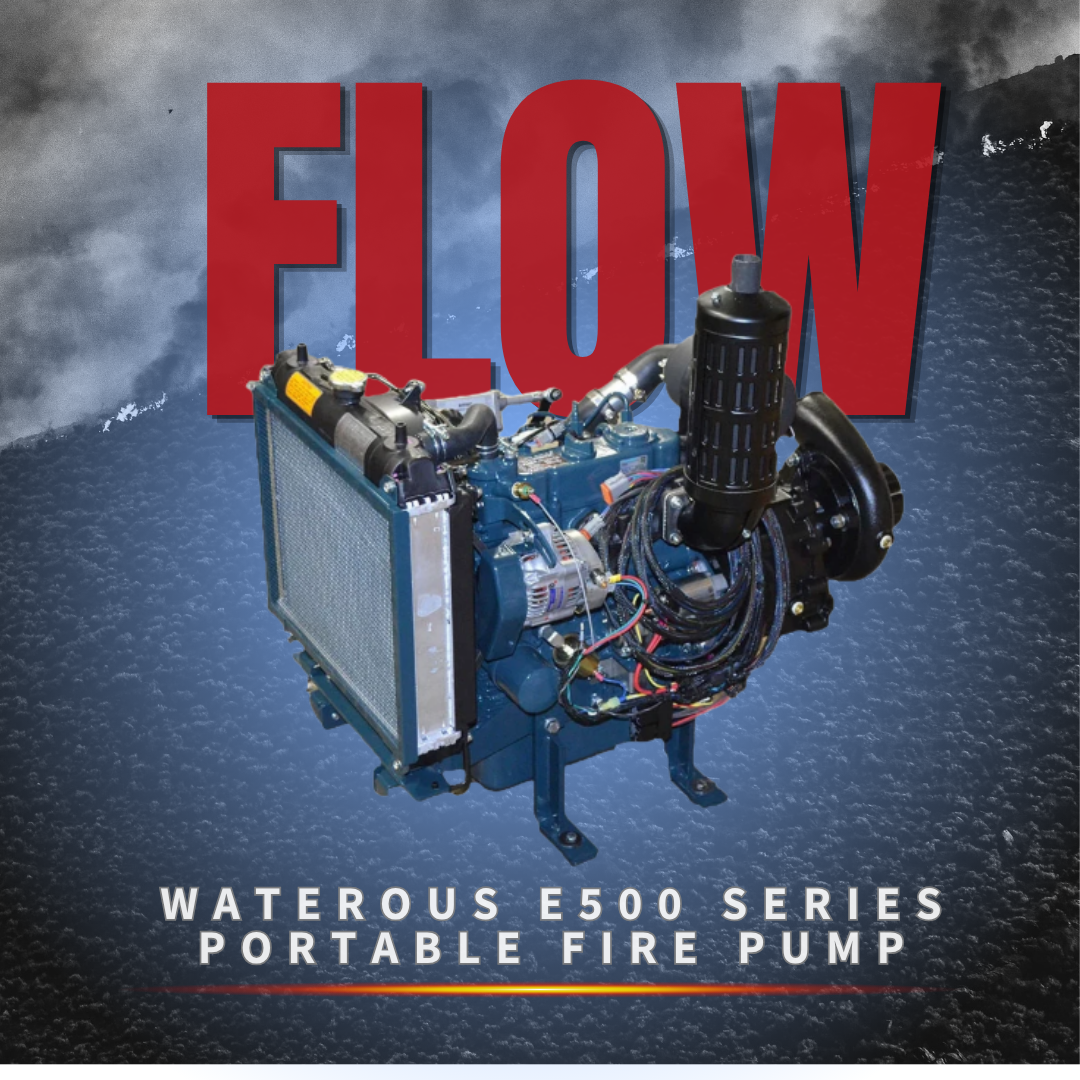 The Waterous E500 Series Motor Pump is specifically designed for mounting on specialized attack vehicles.  The diesel-powered motor pump combines the muscle of Waterous vehicle-mounted pumps with the convenience of its own power source.