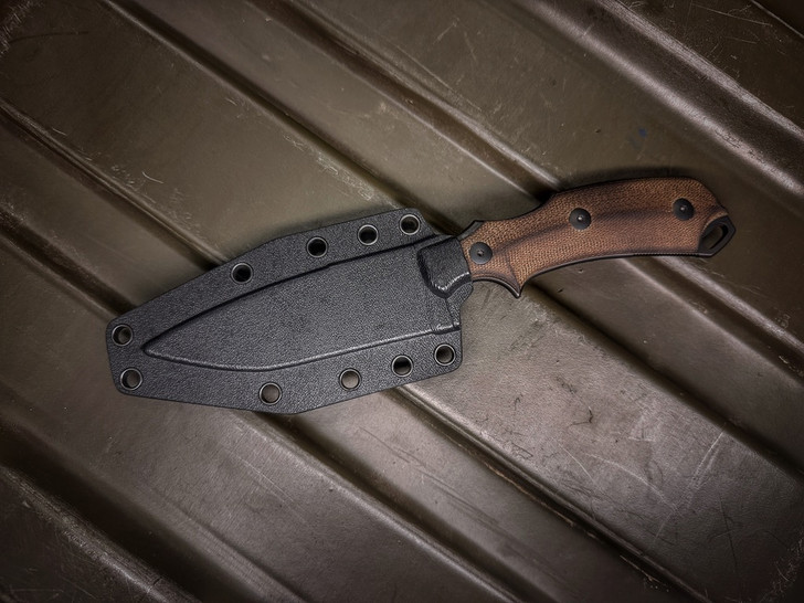 R.E.D Fixed Black Plain Edge Green Micarta