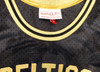Boston Celtics Larry Bird Autographed Black Mitchell & Ness Gold Toile Swingman Jersey Size XL Beckett BAS Stock #177716