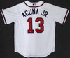 Atlanta Braves Ronald Acuna Jr. Autographed Majestic Cool Base White Jersey Size L "2018 NL ROY" Beckett BAS Stock #190026