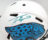 Travis Etienne Autographed Jacksonville Jaguars Lunar Eclipse White Full Size Authentic Speed Helmet Beckett BAS QR Stock #194879