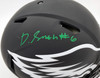 DeVonta Smith Autographed Philadelphia Eagles Eclipse Black Full Size Authentic Speed Helmet Beckett BAS QR Stock #194904