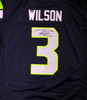 Seattle Seahawks Russell Wilson Autographed Blue Nike Twill Jersey Size XXL RW Holo Stock #71432