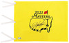 Hideki Matsuyama Autographed Yellow 2021 Masters Golf Pin Flag Beckett BAS QR Stock #197174