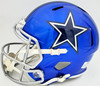 Troy Aikman Autographed Dallas Cowboys Flash Blue Full Size Replica Speed Helmet Beckett BAS QR Stock #197456