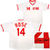 Cincinnati Reds Pete Rose Autographed White Jersey PR Holo Stock #202355