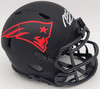 Mac Jones Autographed New England Patriots Eclipse Black Speed Mini Helmet Beckett BAS QR Stock #202973