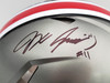 C.J. CJ Stroud, Jaxon Smith-Njigba & TreVeyon Henderson Autographed Ohio State Buckeyes Flash Silver Full Size Authentic Speed Helmet Beckett BAS QR Stock #203468