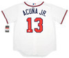 Atlanta Braves Ronald Acuna Jr. Autographed White Nike Jersey Size Large Beckett BAS Stock #206516