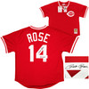 Cincinnati Reds Pete Rose Autographed Red Authentic Mitchell & Ness Cooperstown Authentic Collection Jersey Size L "Hit King" Beckett BAS Witness Stock #210826