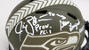 Steve Largent & Jim Zorn Autographed Seattle Seahawks Camo Speed Mini Helmet Salute To Service MCS Holo Stock #211063