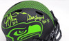 Steve Largent & Jim Zorn Autographed Seattle Seahawks Eclipse Black Speed Mini Helmet MCS Holo Stock #211064