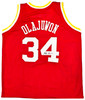 Houston Rockets Hakeem Olajuwon Autographed Red Jersey The Dream JSA Stock #215698