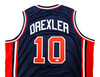 Team USA Clyde Drexler Autographed Blue Jersey JSA Stock #215755