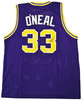 LSU Tigers Shaquille Shaq O'Neal Autographed Purple Jersey Beckett BAS Witness Stock #215767