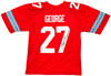 Ohio State Buckeyes Eddie George Autographed Red Jersey "Heisman 1995" Beckett BAS Witness Stock #216732