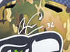 Chris Carson Autographed Seattle Seahawks Camo Full Size Speed Helmet (Decal Bubbling) Fanatics Holo Stock #216808